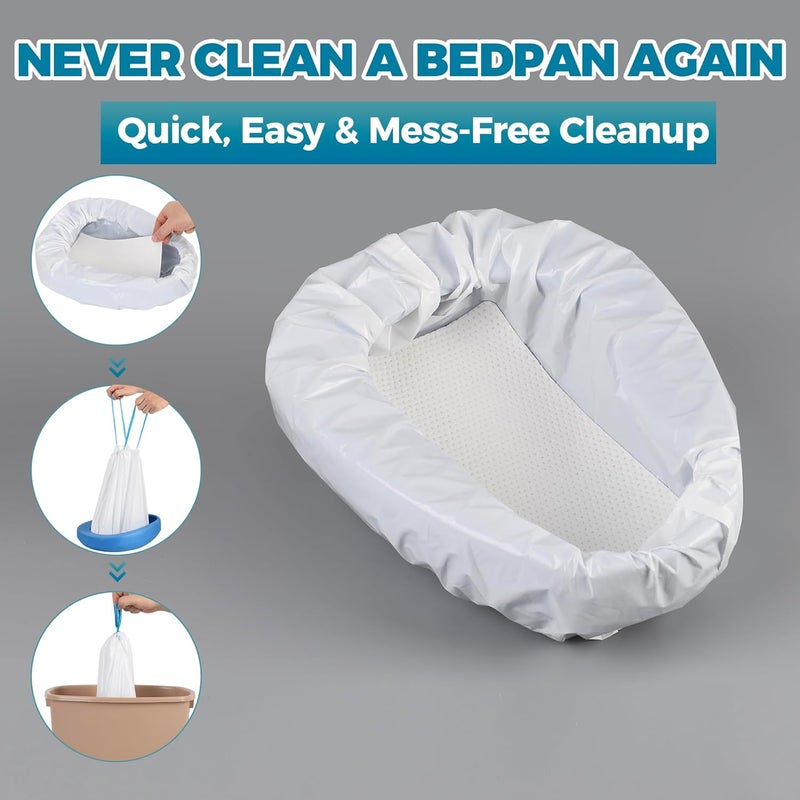 Storage Standard 70 Pack Bedpan Liners Disposable Commode Liners with Absorbent Pads – Bedpans or Bedside Commode Bags – Bed Pan Liners for Elderly Females, Men, Women - Bed Pans Liner Nursing Homes and Hospitals - Image 3